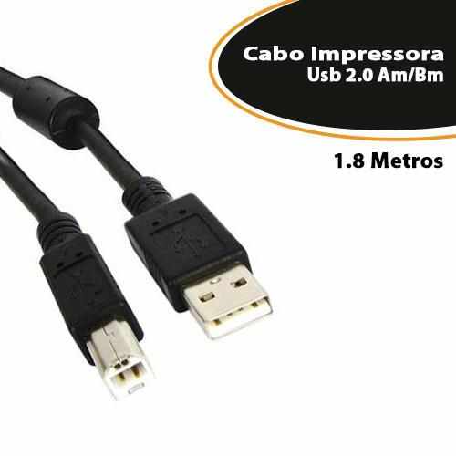 CABO USB 2 0 IMPRESSORA AB 1 8M PT C FILTRO DEX