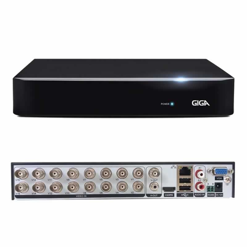 CFTV HVR 4X1 GIGA GS0182 ORION 16 CANAIS BNC H265 1080P