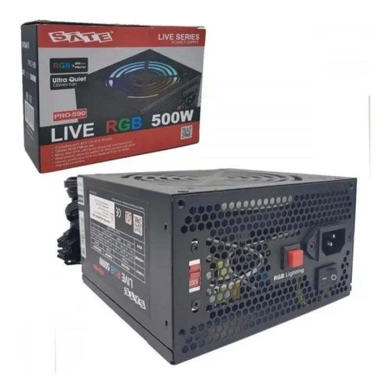 FONTE ATX 500W BIVOLT SATE LIVE RGB PRO 590