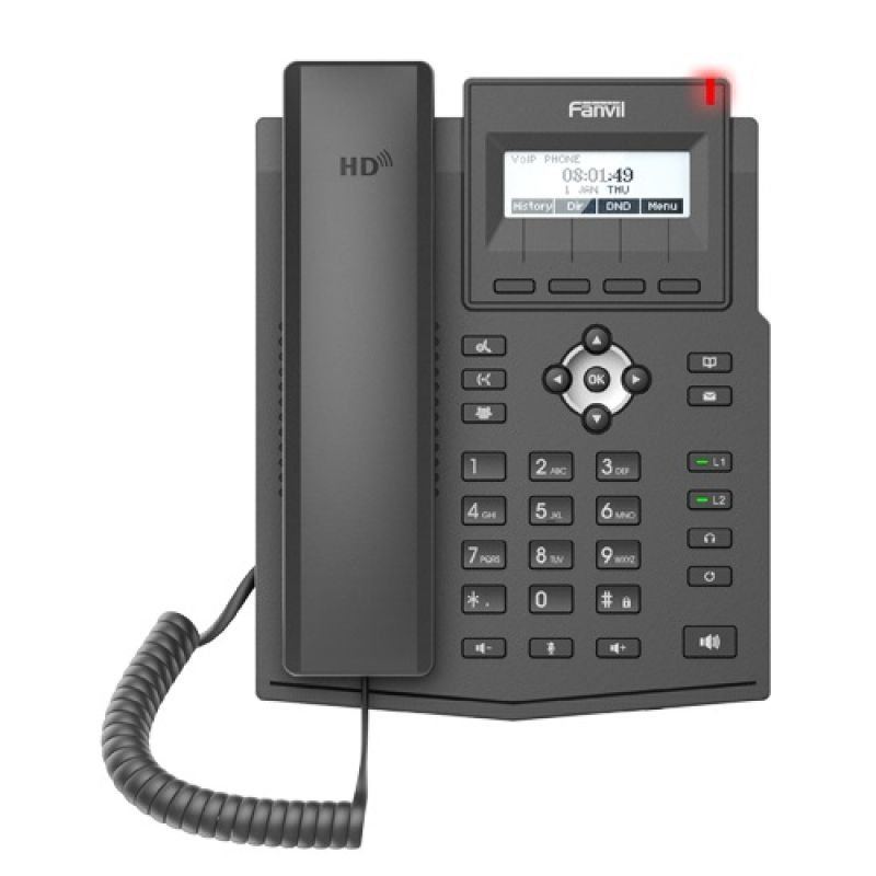 TELEFONE FANVIL X1S IP 2 LINHAS SIP LED EHS