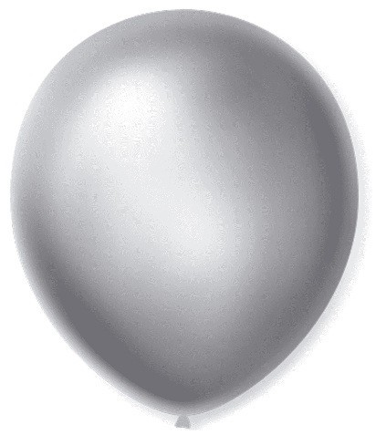 Balão Cintilante 7,0 Prata (50 Unidades) - São Roque