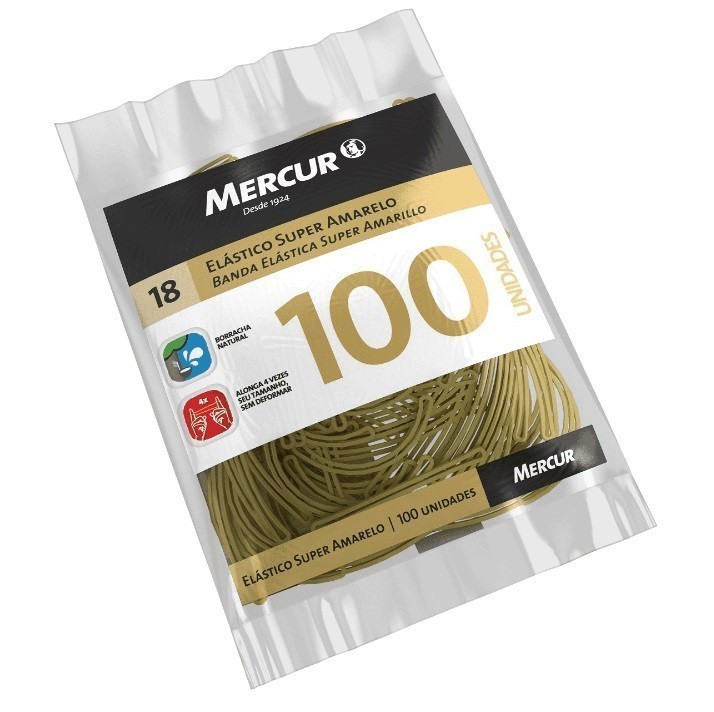 Elástico Super Amarelo - Mercur (100 Unidades)