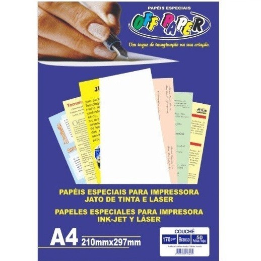 Papel Couche A4 170g BRANCO - Off Paper