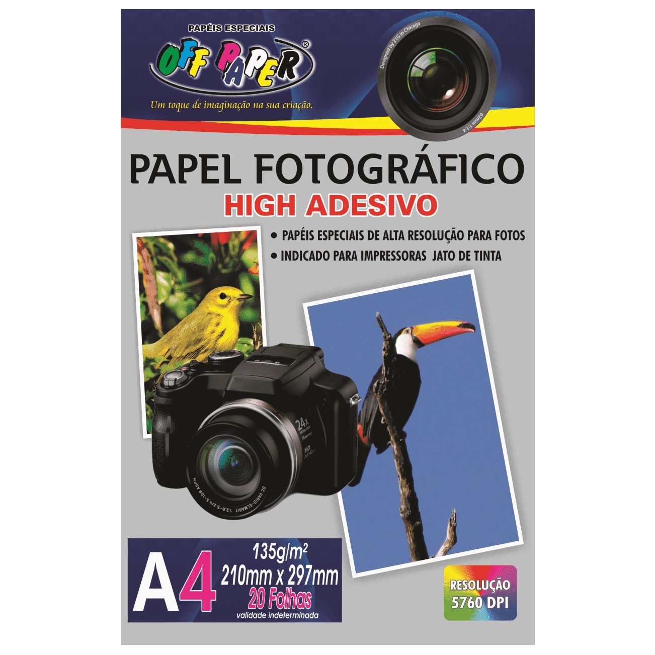 Papel Fotográfico A4 Adesivo 135g - Off Paper