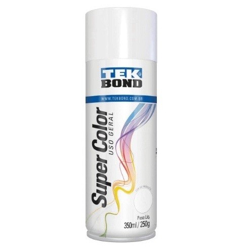 Tinta Spray De Uso Geral BRANCO BRILHANTE 350ml - Tek Bond