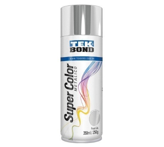 Tinta Spray De Uso Geral CROMADO METÁLICO 350ml - Tek Bond