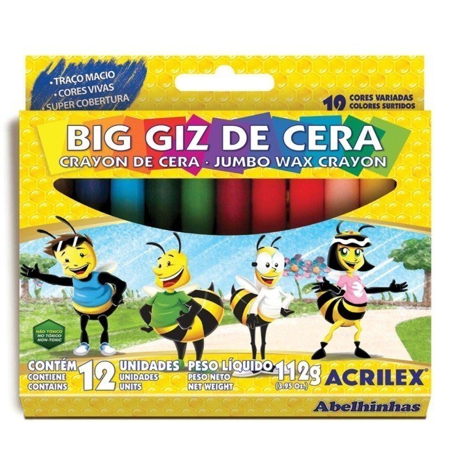 Big Giz De Cera  12 Cores Big Giz - Acrilex