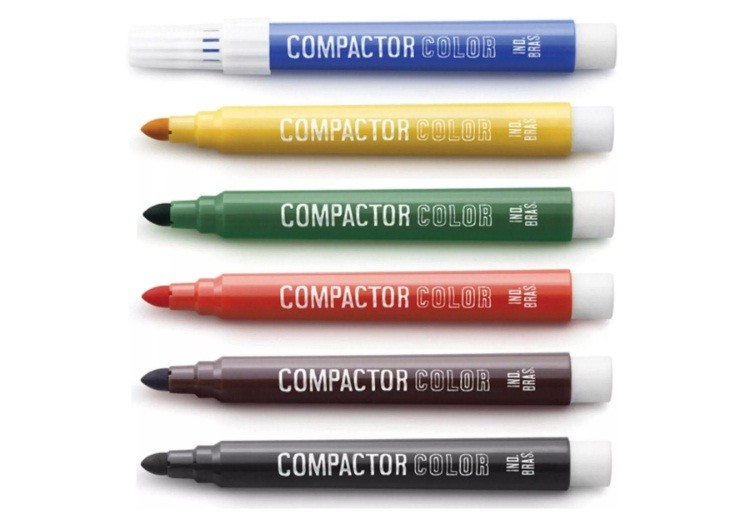 Pincel Color 6 Cores - Compactor (10 Unidades)