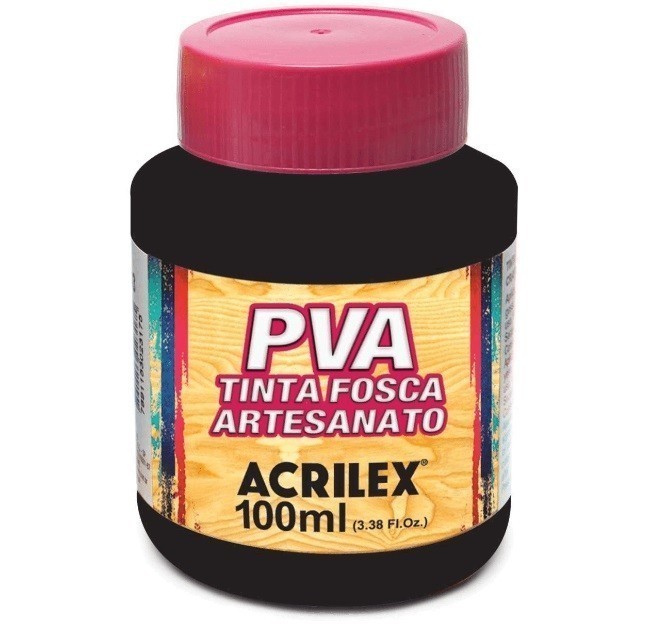 Tinta Fosca Para Artes 100ml PRETO 520 - Acrilex