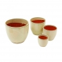 Conjunto Vasos Cerâmica Vietnamita Bege 4 peças