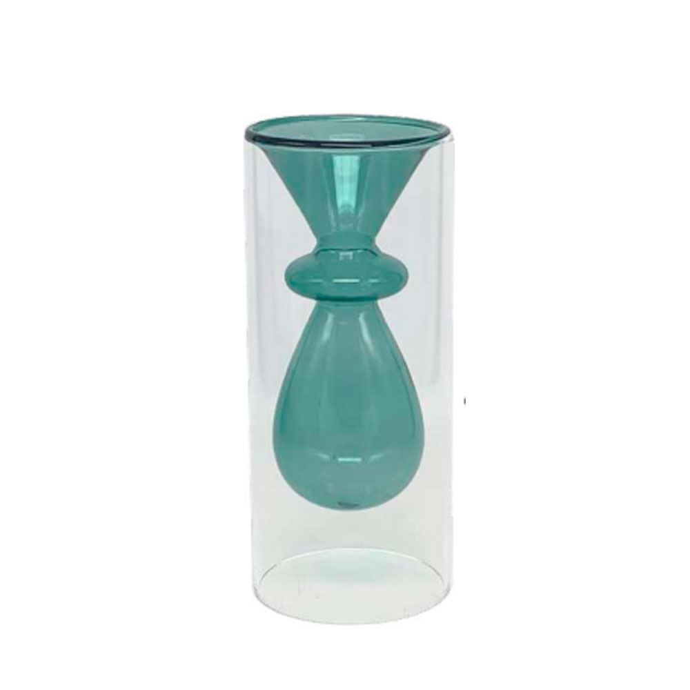 Vaso de Vidro Azul e Transparente Almada