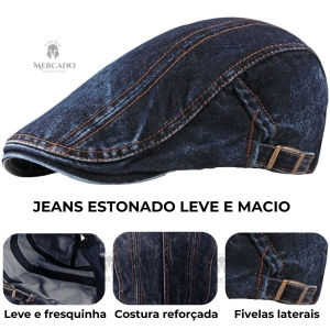 Boina Masculina Italiana Em Jeans Super Confortável