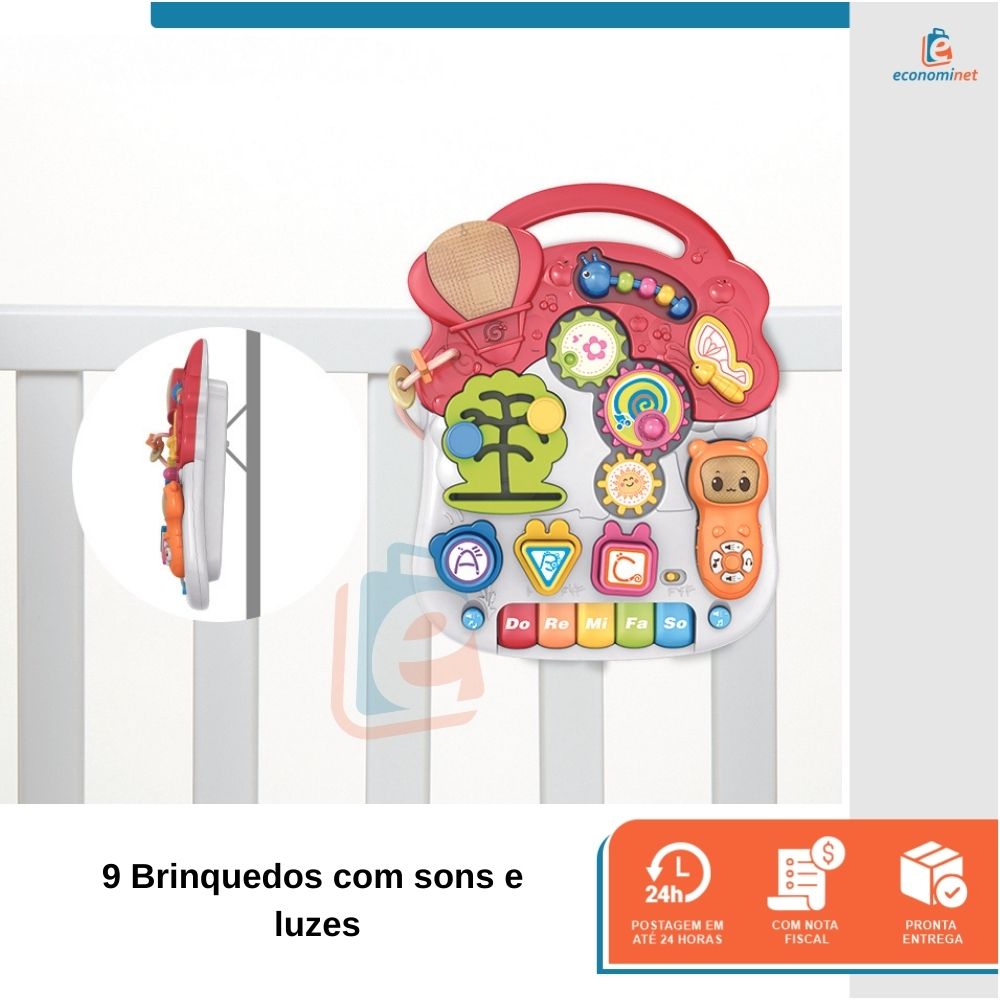 Andador Educativo Infantil Bebê Musical Didático Brinquedos 2 em 1 Mesa