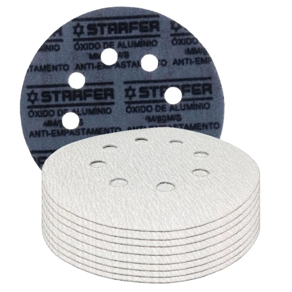 Disco de Lixa Velcro Branco 115mm Grão 320 - Starfer