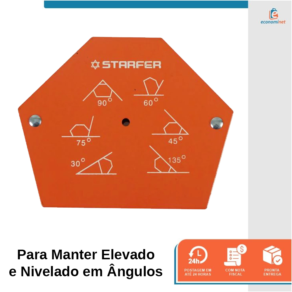 Esquadro Magnético Hexagonal Para Soldador 3 Polegadas 12kg - Starfer
