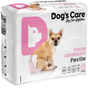 Fralda Absorvente Dog's Care Para Elas Pp Com 12 Unidades