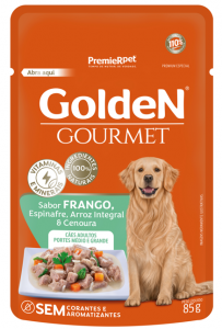 Sache Golden Gourmet Cão Adulto Raça Média e Grande Carne 85g