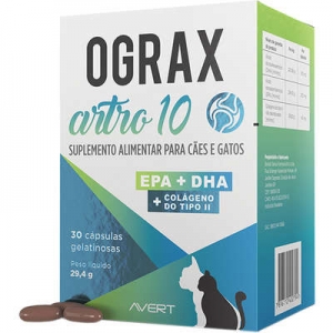 Suplemento Ograx Artro 10 Cão e Gato Caixa Com 30 Cápsulas