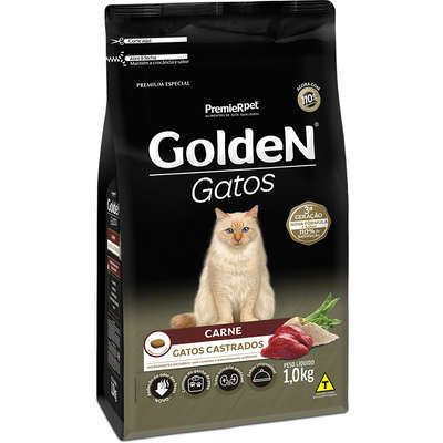 Ração Golden Gato Adulto Castrado Carne 1kg