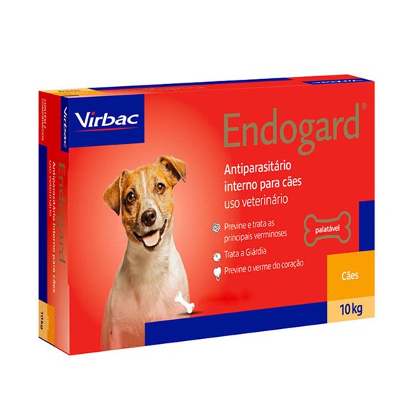 Vermífugo Endogard Cão Até 10kg Caixa Com 2 Comprimidos
