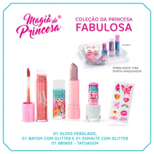 Kit Infantil Magia de Princesa - Batom + Gloss + Brinde - Séllus