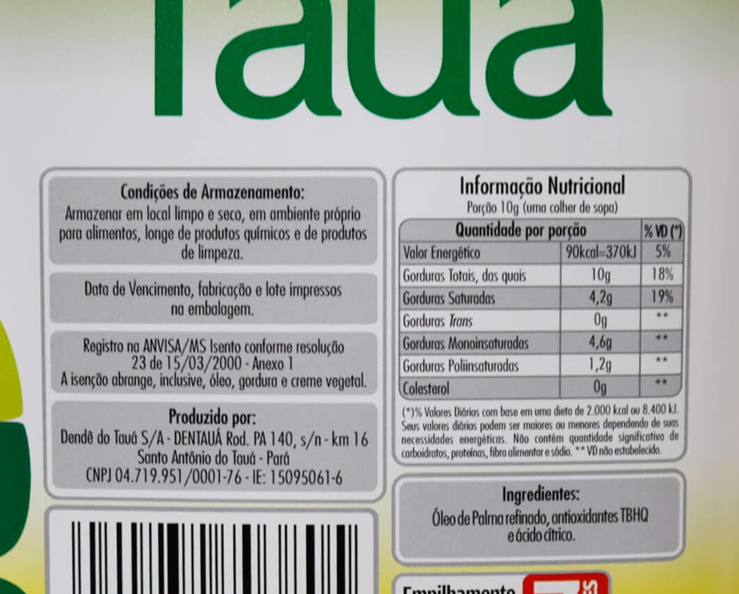 Gordura Vegetal DE Palma - Balde de 3KG