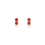 Brinco 2 Pedras Vermelhas Semijoia - Infantil - BBE 0034