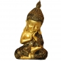 Buda Em Poliresina Na Cor Dourada Posição Sonhador