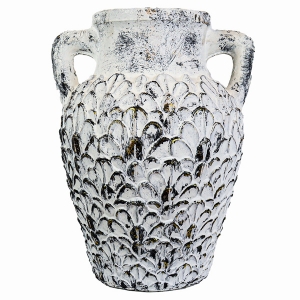 Vaso De Cerâmica Rústico Branco