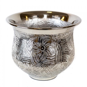Vaso Decorativo Em Alumínio Indiano