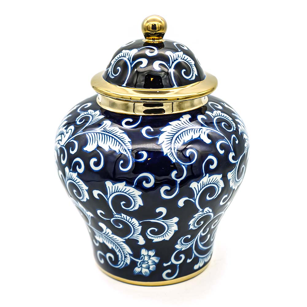 Vaso Cerâmica Azul Escuro