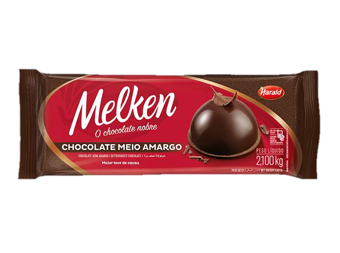 CHOCOLATE MELKEN MEIO AMARGO 2,100KG BARRA