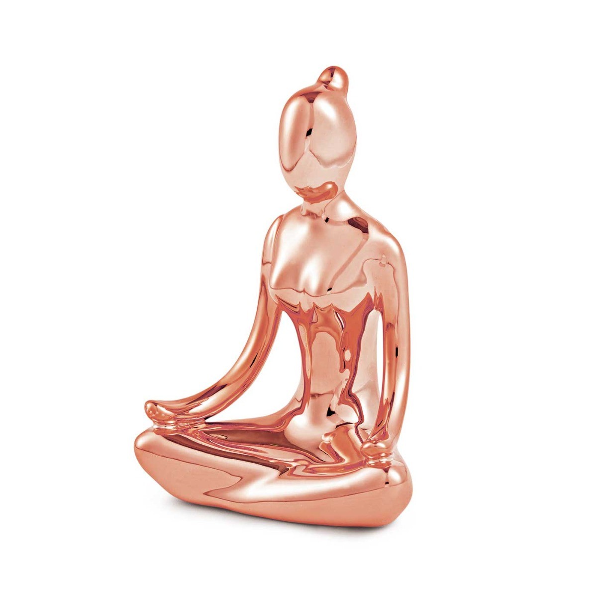 Kit Escultura Yoga em Porcelana na cor Rose Gold