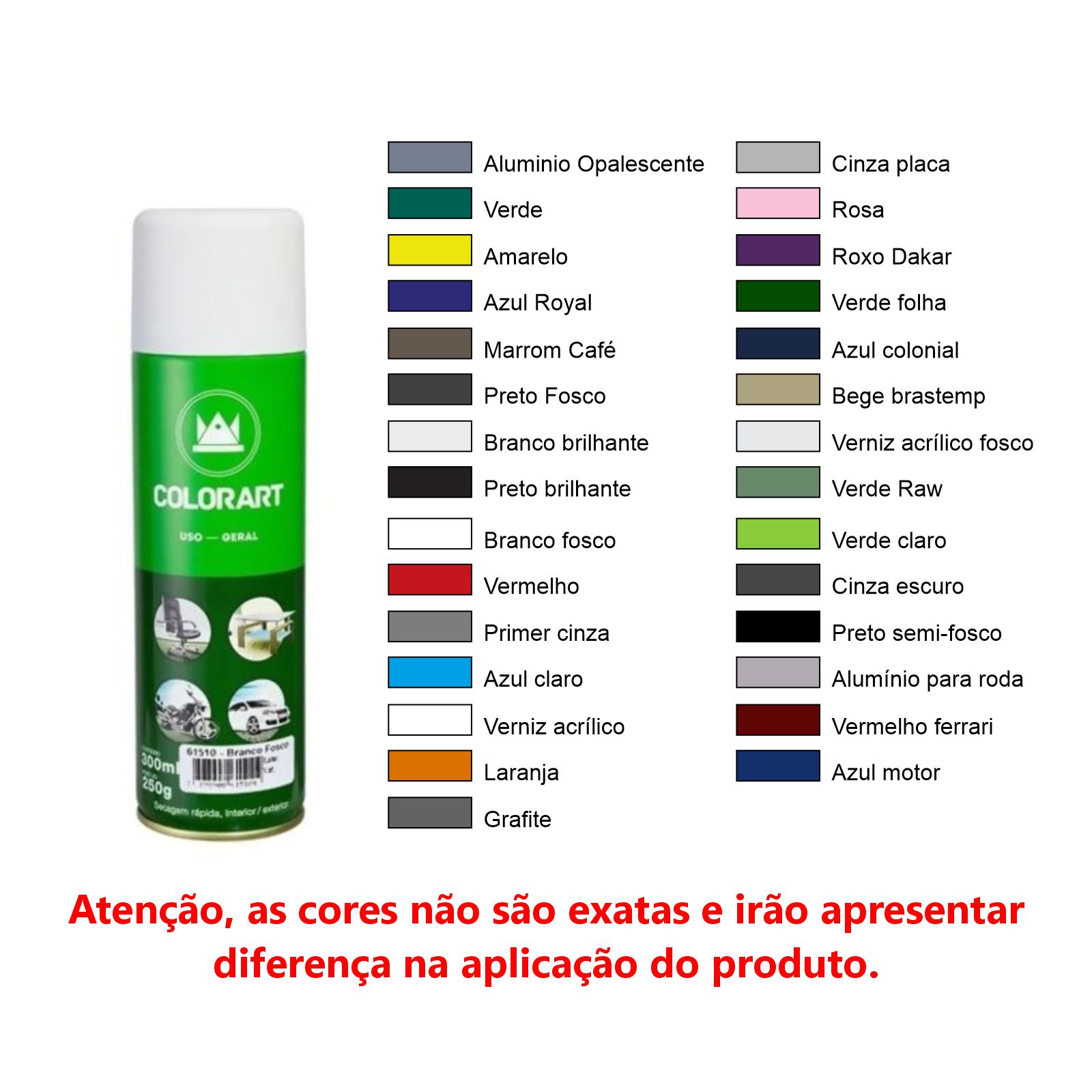 Tinta spray uso geral 300ml Cinza Placa Colorart