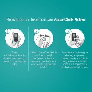 Kit Medidor de Glicose Accu-chek Active Roche