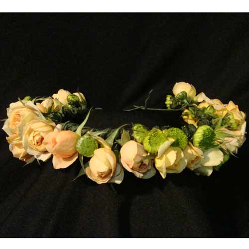 Tiara Arranjo de Flores Cabelo com mini rosas  - Batista Reis - Flores Online