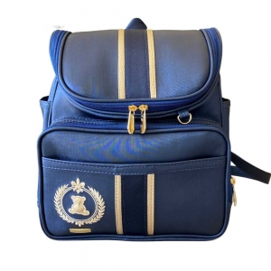 Mochila Maternidade Bag - Elegance Especial Azul Marinho | Ouro e Fita Azul Marinho