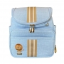Mochila Maternidade Bag - Elegance Especial Linho Azul Bebe | Fita Bicolor Bege