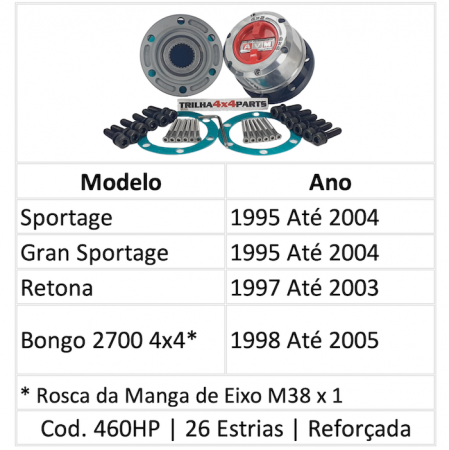 Roda Livre Manual AVM 460HP (o par) Sportage Retona Bongo 2700