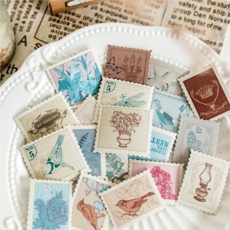 Kit 45 Adesivos Natural Stamps