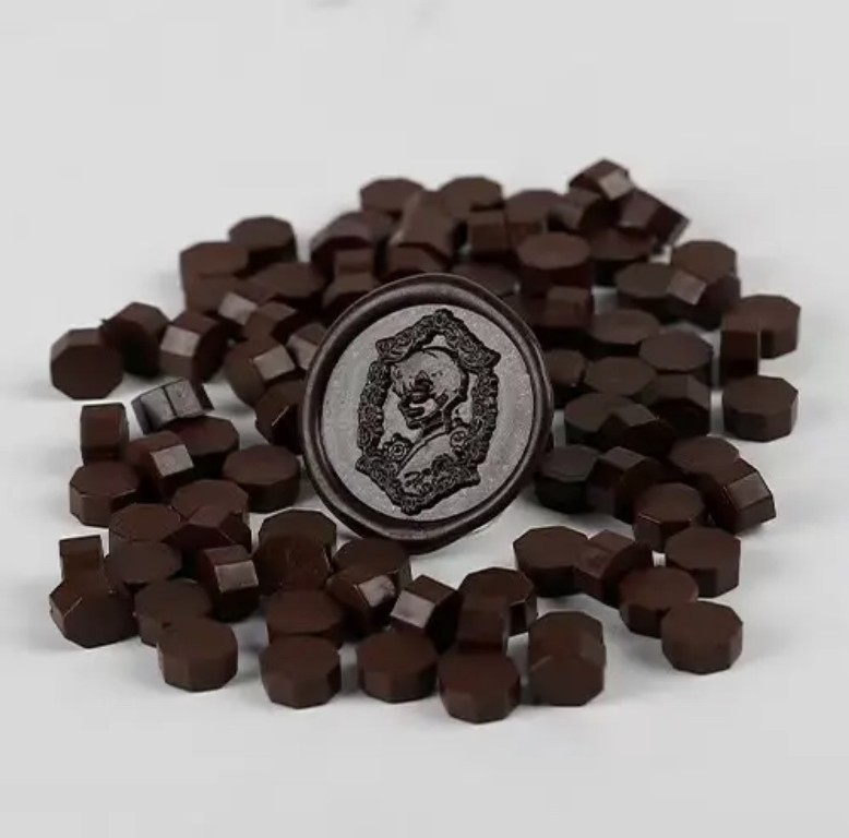 Cera para Lacre Cor Chocolate- Kit com 100 unidades