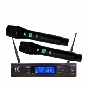 Microfone Sem Fio TSI 8299 UHF - 200 Canais (Duplo)