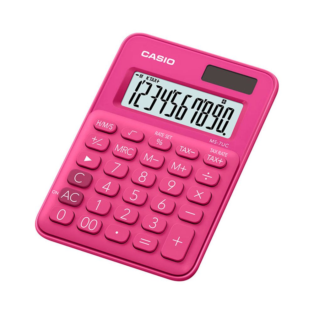 Mini Calculadora de Mesa 10 Dígitos Rosa Casio