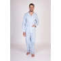 Pijama Masculino Longo Tricolini Abotoado Azul Céu - Podiun