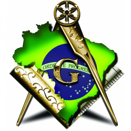 Adesivo Interno Invertido Esquadro e Compasso Brasil Maçom