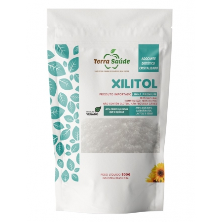 Xilitol Terra Saúde Cristal 100% Puro e natural 500gr