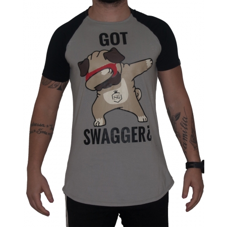 Camiseta Swagger Pug Dab Preta