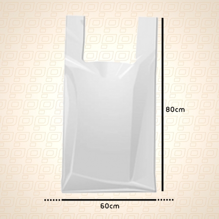 Sacola Plástica Branca 60cm x 80cm - Pacote de 2 kg  (70 unidades)
