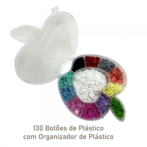 Kit 130 Botões de Pressão Ritas Plástico 12mm Candy