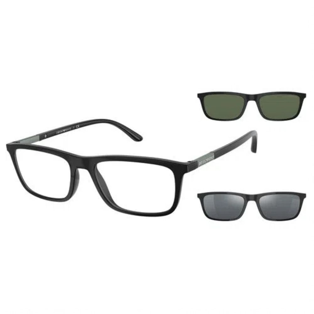 Óculos De Sol e Grau Clipon Rentangular Emporio Armani 0Ea4160 Retangular